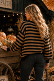 Pumpkin Script Striped Knit Sweater