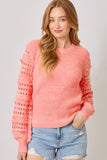 Textured Sleeve Sweater