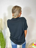 Here Comes The Sun Big Smiley Black Graphic Tee
