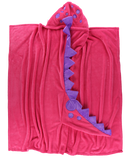 Wearable Hooded Fleece Blankets For Kids - Pink Dinosaur