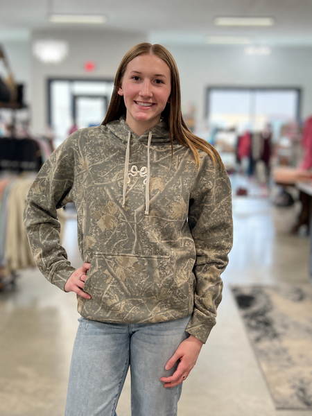 Embroidered Ribbon Camo Hoodie