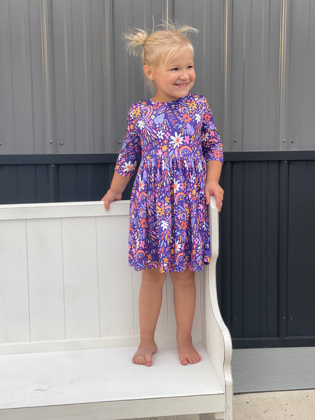 No Bad Days 3/4 Sleeve Pocket Twirl Dress