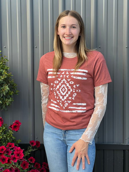 Aztec Tribal -Western Tee