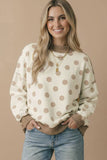 Plus Polka Dot Exposed Seam French Terry Top