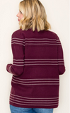 STITCH STRIPED SWEATER CARDIGAN