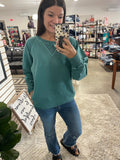 Callie French Terry Pullover - Teal