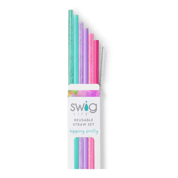 Cloud Nine Glitter Reusable Straw Set