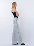 HIGH RISE UTILITY POCKET DRAWSTRING WIDE LEG JEANS