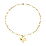 NOTABLE HAMMERED CROSS FRONT TOGGLE NECKLACE | 40NK9666