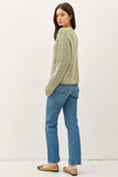 CHUNKY ACID WASH KNIT SWEATER - Olive