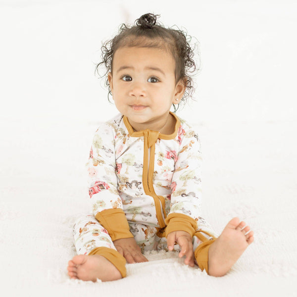 Baby Onesie Pajamas - Farm Animals