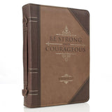 Be Strong & Courageous Portfolio Faux Leather Bible Cover