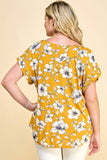 PLUS SIZE SHORT SLEEVE DOLMAN YELLOW TOP