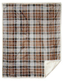 Gray and Chestnut Plaid Plush Throw