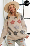 PLUS PUFF FLOWER SWEATER