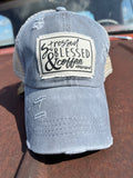 Coffee Obssessed Distressed Grey Baseball Cap