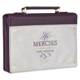 Bible Cover Fashion Purple His Mercies Are New Lam. 3:22-23