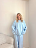 Baby Blue Polka Dot Flare Sweatpants