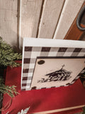 Mini Block Sign- Black/White Nativity Scene Plaque