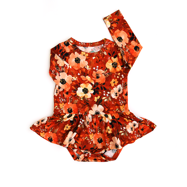 Auburn TUTU Bamboo Fall Floral Baby Dress