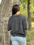 Rhinestone Studded Oversized Tee - Black