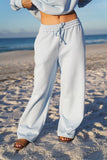 Baby Blue Polka Dot Flare Sweatpants