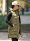 Autumn Puffer Long Vest - Green
