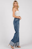 MID RISE COMFORT RELAXED FLARE W/ CUFFED HEM JEANS