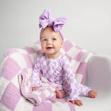 Myla Purple Checks PLUSH BLANKET