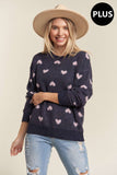 PLUS SIZE HEART SWEATER