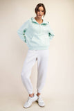 MODAL SCUBA QUARTER ZIP HODDIE JACKET: Soft Mint