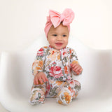 Nella RUFFLE ZIP Bamboo Baby Floral Sleepies Little
