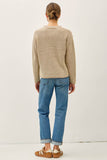 CHUNKY ACID WASH KNIT SWEATER - Taupe