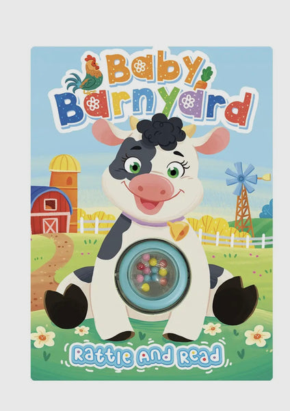 Baby Barnyard - Children's Rattle and Read Interactive Sensory Board Book with Spinning Rattle