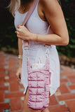 Mauve Quilted Water Bottle Sling Bag