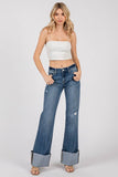 MID RISE COMFORT RELAXED FLARE W/ CUFFED HEM JEANS
