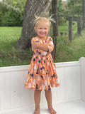 Spooky Kitty 3/4 Sleeve Pocket Twirl Dress