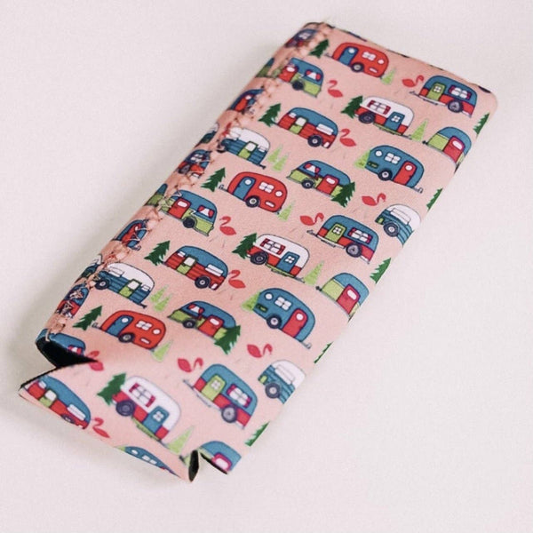 Let's Hit The Water Pink Camper Tall Coozie 2-Pack