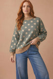 Plus Polka Dot Exposed Seam French Terry Top