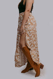 Floral Side Slit Maxi Skirt