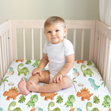Standard Size Fitted Crib Sheet - Dinosaurs