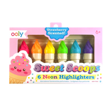 Sweet Scoops: Neon Highlighters - Strawberry Scent (Set of 6