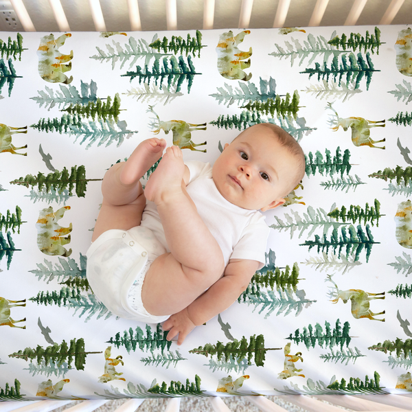 Standard Size Fitted Crib Sheet - In The Woods