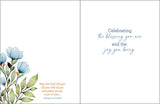 With Scripture Birthday Greeting Card - Blue Blooms