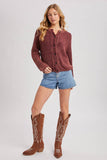 BUTTON DOWN SLOUCHY WASHED CHUNKY KNIT SWEATER CARDIGAN