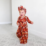 Auburn WIDE LEG ROMPER Bamboo Fall Floral Kids Outfit