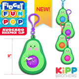 Fidget Fun Pop Avocado Backpack Clip Assortment