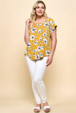PLUS SIZE SHORT SLEEVE DOLMAN YELLOW TOP