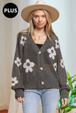 PLUS LIGHTWEIGHT FLORAL CARDIGAN