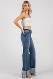 MID RISE COMFORT RELAXED FLARE W/ CUFFED HEM JEANS